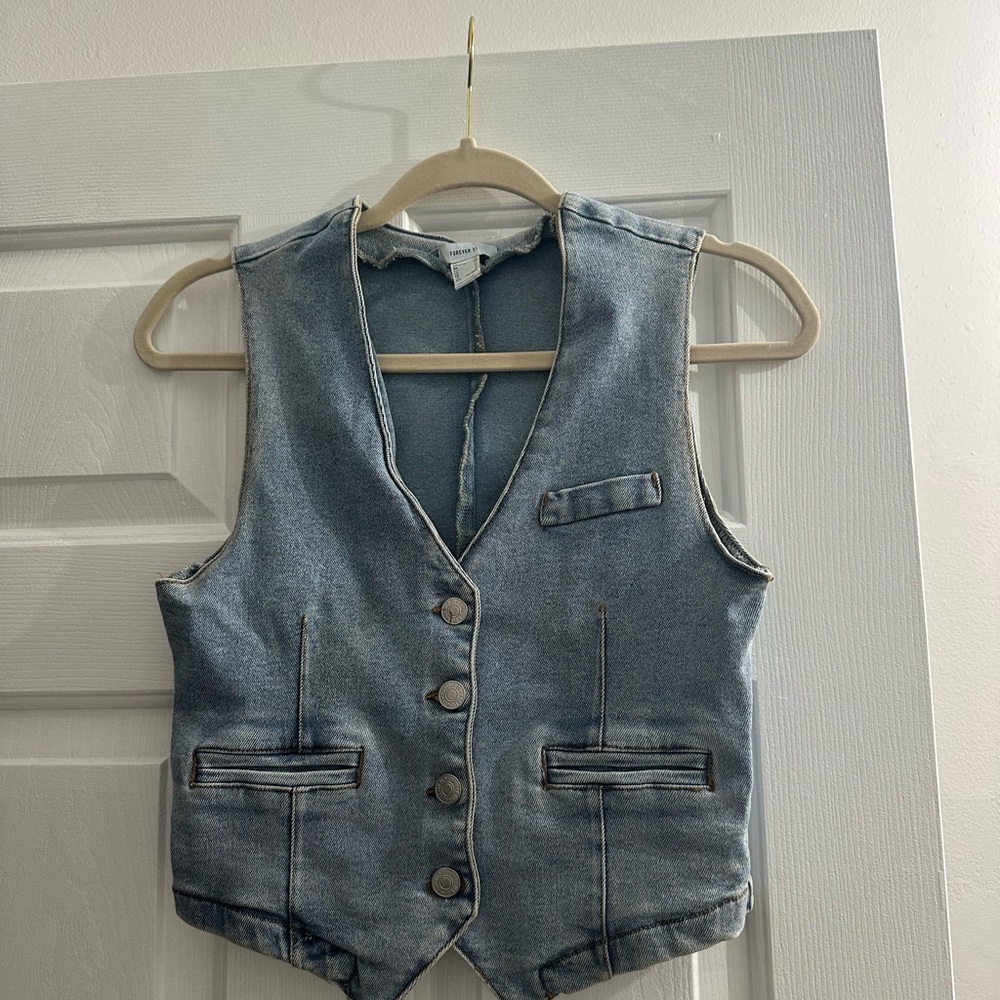 Forever 21 Blue Jean Denim Vest
